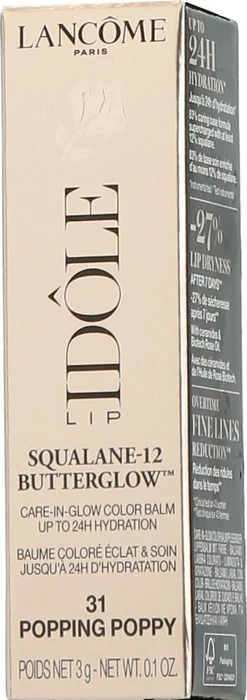 Lancôme Idôle Lip Balm Squalane-12 Butterglow 31 popping poppy, 3g