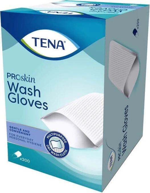 Tena Wash Gloves Waschhandschuhe, 200 Stück
