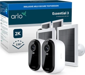Arlo Essential 3 2K Outdoor Camera weiß, inkl. Solarpanel, 2er-Pack