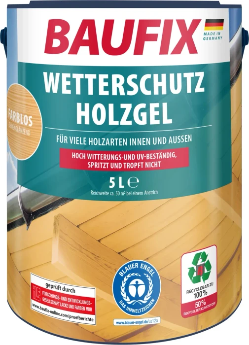 Baufix Wetterschutz Holzgel farblos, 5l