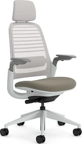 Steelcase Series 1 Bürostuhl mit Kopfstütze, taupe