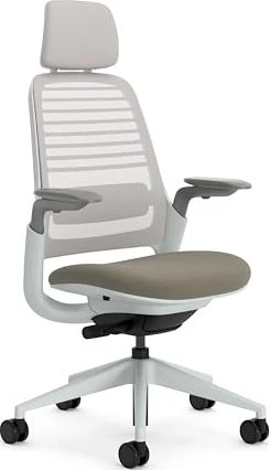 Steelcase Series 1 Bürostuhl mit Kopfstütze, taupe
