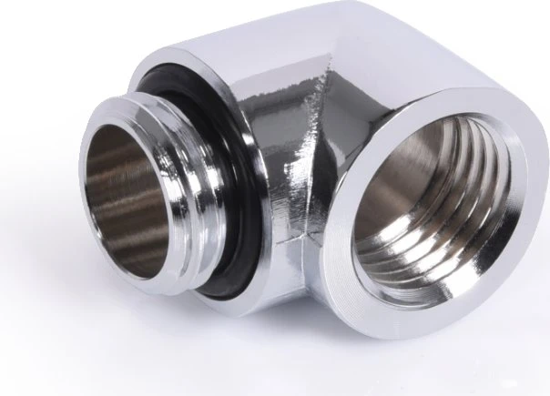 Alphacool Eiszapfen 90° L-Verbinder G1/4" AG auf G1/4" IG, verchromt