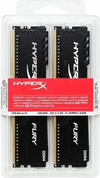 Kingston FURY schwarz UDIMM 16GB Kit, DDR4-2400, CL15-15-15, 1RX8