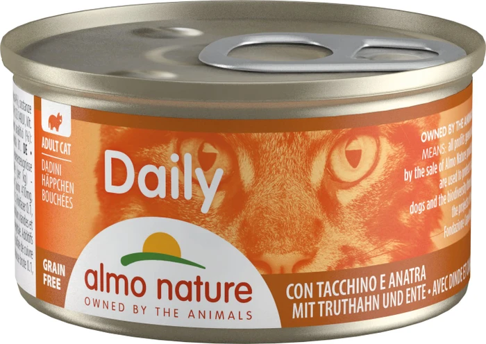 almo nature Daily Cats, 85, Häppchen mit Pute und Ente, 85g