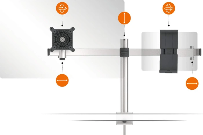 Durable Monitor Halterung silber