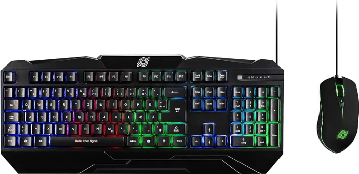 MediaRange GS102 Keyboard and Optical Mouse Gaming Combo Set schwarz, USB, UK