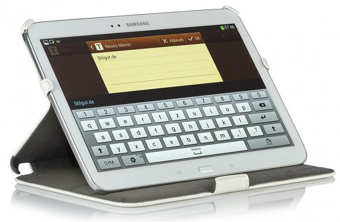 Stilgut UltraSlim Case/Stand für Samsung Galaxy Tab 3 10.1 weiß/vintage