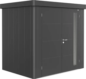 Biohort Neo 1B Gerätehaus mit Doppeltür dunkelgrau-metallic