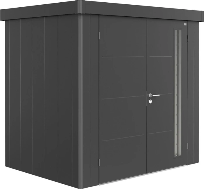 Biohort Neo 1B Gerätehaus mit Doppeltür dunkelgrau-metallic