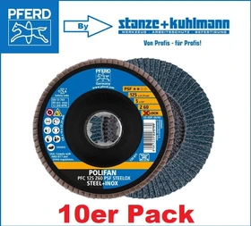 Pferd PFC 125 Z 60 PSF STEELOX/X-LOCK Fächerschleifscheibe K60, 125mm, 10 Stück
