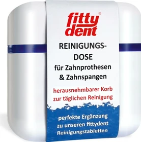 Fittydent Reinigungsdose für Zahnprothesen und Zahnspangen
