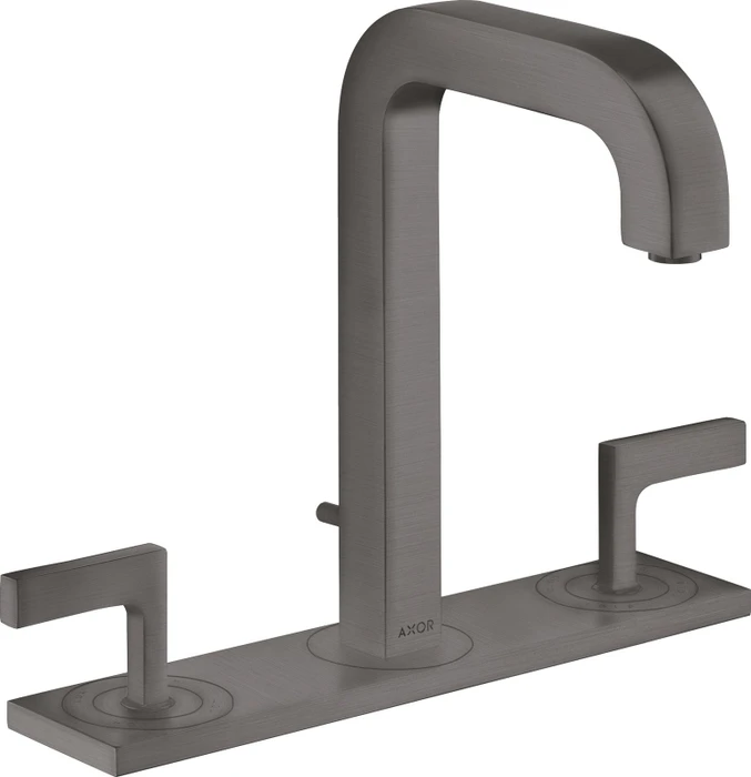 Hansgrohe Axor Citterio 3-Loch Waschbeckenarmatur mit Hebelgriffen und Platte brushed black chrome