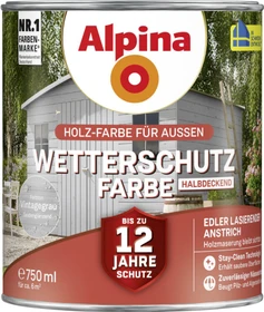 Alpina Farben Wetterschutz-Farbe halbdeckend außen vintagegrau, 750ml
