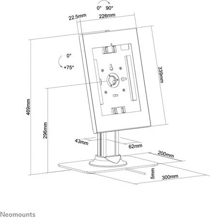 Neomounts Tischhalterung, Tablet-Stand 7.9-11", weiß