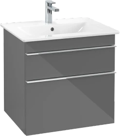 Villeroy & Boch Venticello Waschbeckenunterschrank für Becken mittig 2 Auszüge 603x590x477mm glossy grey/chrome