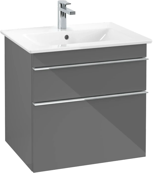 Villeroy & Boch Venticello Waschbeckenunterschrank für Becken mittig 2 Auszüge 603x590x477mm glossy grey/chrome