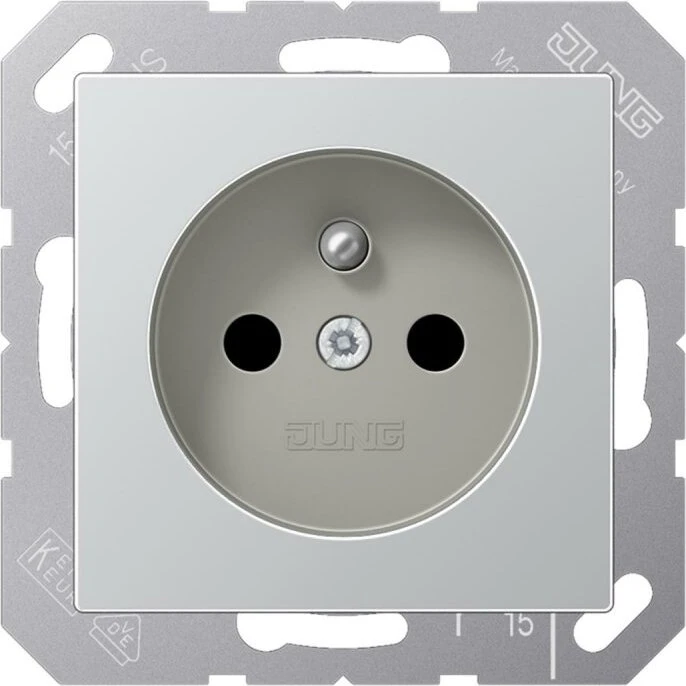 Jung Serie A Steckdose Französisch/Belgisches System, aluminium