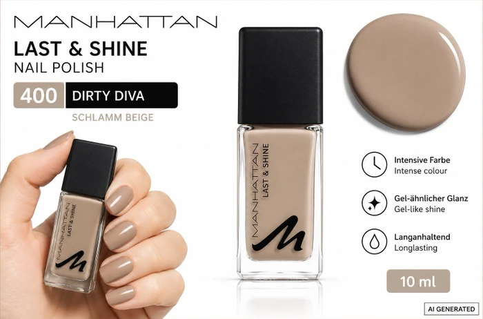 Manhattan Last & Shine Nagellack 400 Dirty Diva, 10ml
