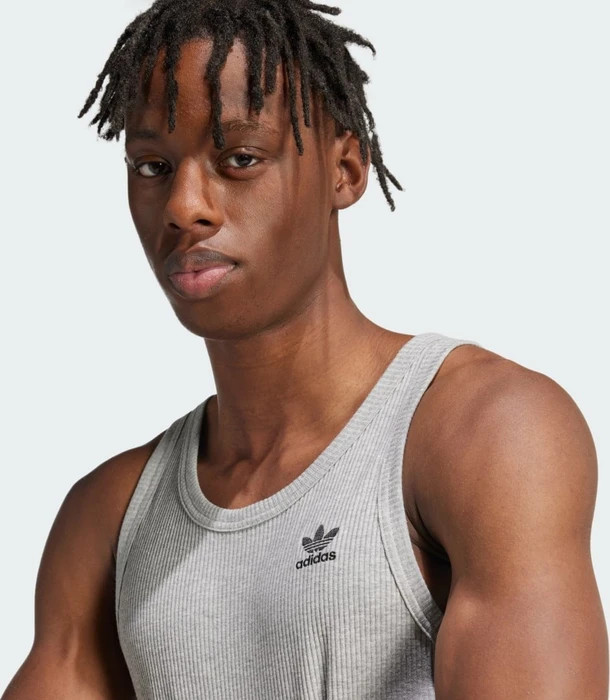 adidas Trefoil Essentials Shirt ärmellos medium grey heather (Herren)