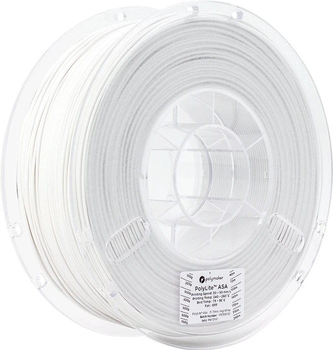 Polymaker PolyLite ASA, weiß, Spule, 1.75mm, 1.00kg