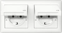 Gira Standard 55 SCHUKO-Steckdose 2fach 16A 250V IP44, reinweiß glänzend