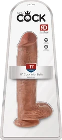 Pipedream King Cock 11" Cock with Balls tan