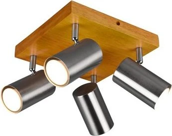 Trio Marley Spot 4-flammig braun/nickel matt