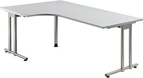 Hammerbacher Ergonomic N-Serie NS82/5 Eckschreibtisch 200x120cm grau/silber