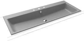 Kaldewei Puro Einbau-Doppelwaschtisch 120x46cm mit 1x3 Hahnlochbohrung, Perl-Effekt, cool grey 30