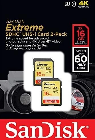 SanDisk Extreme HD Video R60/W40 16GB, UHS-I U3, Class 10, 2er-Pack