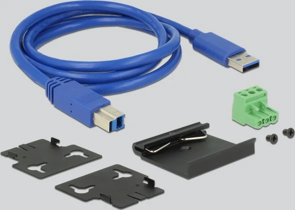 DeLOCK Industrial Railmount USB-Hub, 4x USB-A 3.0, USB-B 3.0 [Buchse]