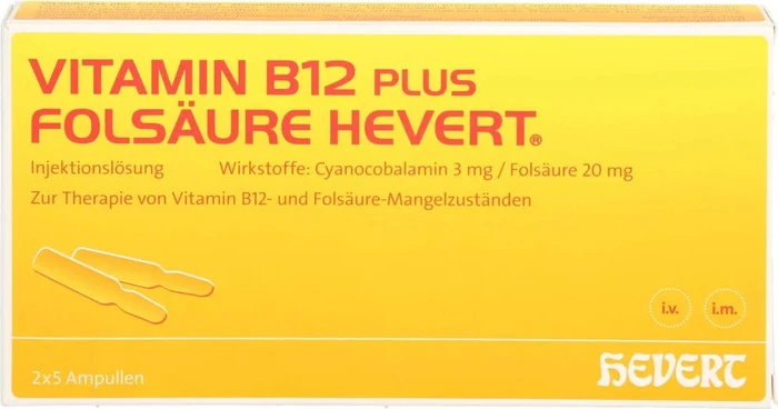 Vitamin B12 plus Folsäure Hevert Ampullenpaare, 5 Stück