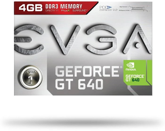 EVGA GeForce GT 640 Single-Slot, 4GB DDR3, 2x DVI, Mini HDMI