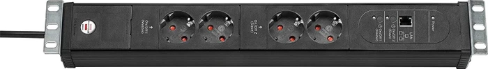 Brennenstuhl Premium-Web-Line V3 19", 4-fach, 230V, schwarz, 3m