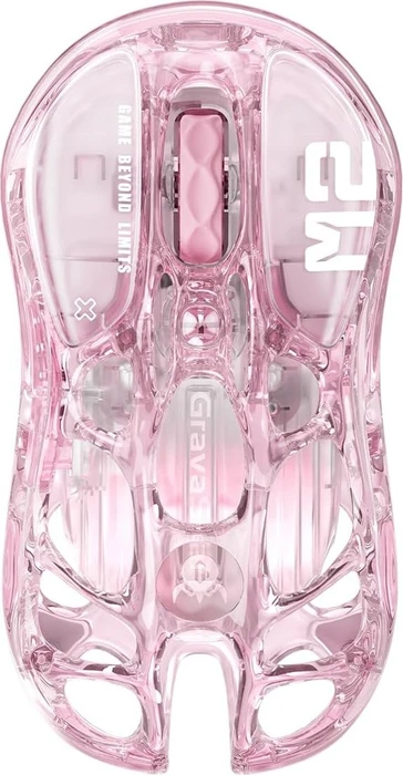 GravaStar Mercury M2 Wireless Gaming Mouse, Crystal Rose, USB/Bluetooth