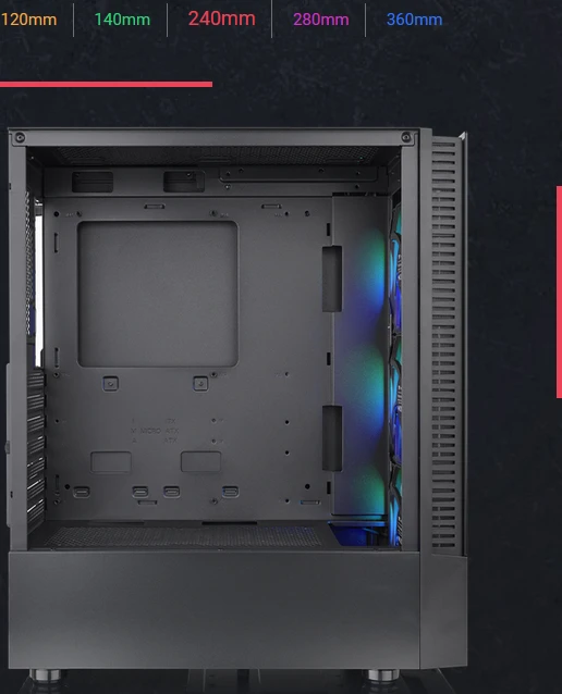 Thermaltake View 200 TG ARGB, schwarz, Glasfenster