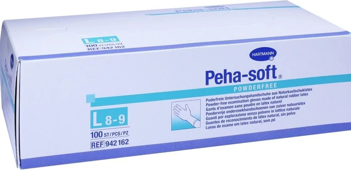 Hartmann Peha-soft Latex powderfree Einweghandschuhe L, 100 Stück (9421625)