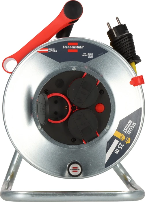 Brennenstuhl Professional SK 240 Kabeltrommel, Schuko auf 3x Schuko, 25m, IP44, AT-N07V3V3-F 3G1,5