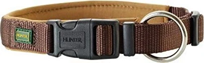Hunter Neopren Vario Plus Halsung, Hundehalsband, Nylon, mit Neopren gepolstert, 35/1.5cm S/karamell, braun