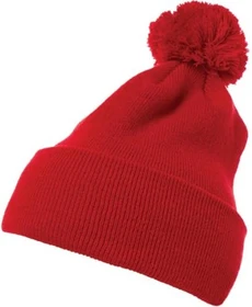 Flexfit YP Classics Cuffed Pom Pom Knit Beanie rot