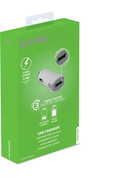 Celly Turbo Car Charger 2.4A weiß
