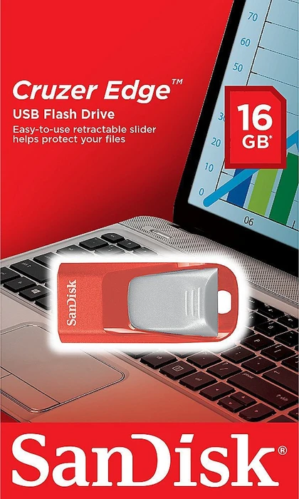 SanDisk Cruzer Edge 16GB rot/silber, USB-A, USB 2.0
