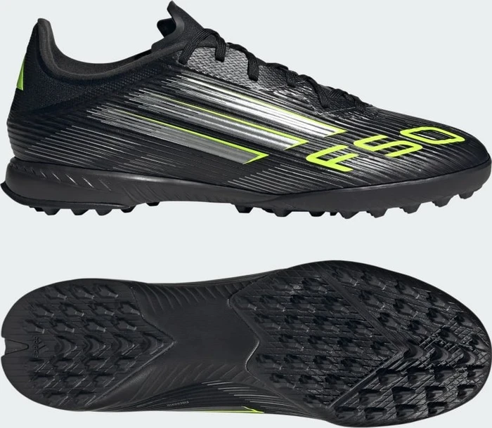 adidas F50 League TF core black/iron metallic/lucid lemon