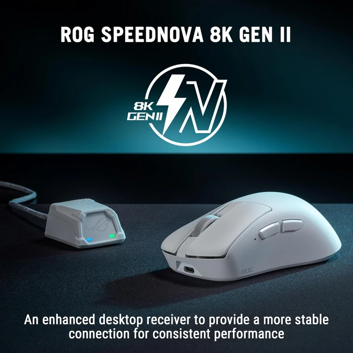 ASUS ROG Gladius IV Ace Wireless, Moonlight White, USB/Bluetooth