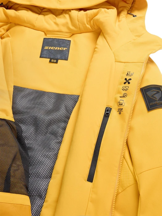 Ziener Tobin-Z Skijacke golden mango ripstop (Herren)
