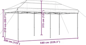 vidaXL Faltpavillon 580x292cm rot