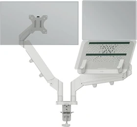 Leitz Ergo Platzsparender Dual Monitorarm mit Laptophalterung
