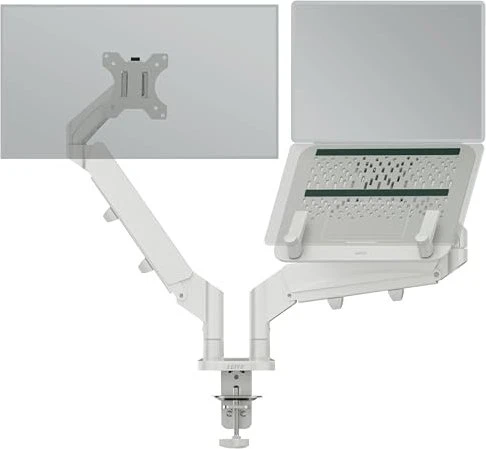 Leitz Ergo Platzsparender Dual Monitorarm mit Laptophalterung