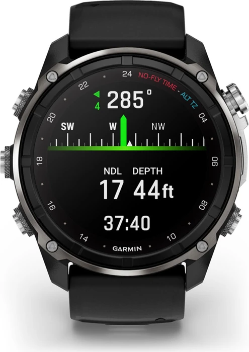 Garmin Descent Mk3i 51mm mit Silikonarmband silver-black pvd titanium/black-pebble grey